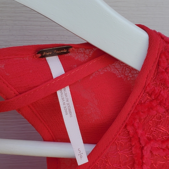 Free People Le Fleur Red Mini Dress Size S - Picture 6 of 8